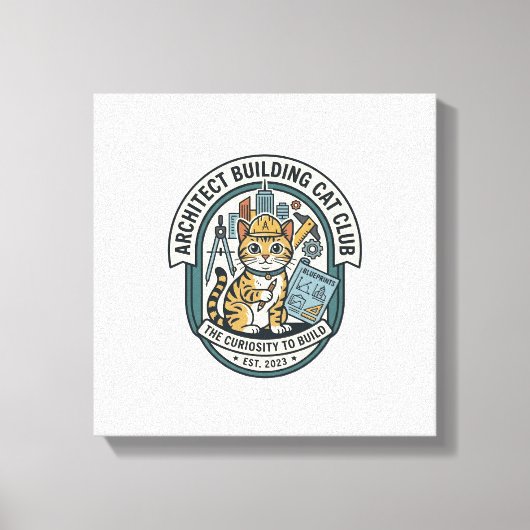 Toile Architecte Bâtiment Chat Chat T-Shirt Graphique Ar (Recto)