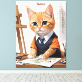 Toile Architecte sophistiqué Chat Ginger Kitten Art (Insitu (Plancher de Bois))