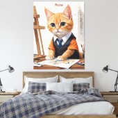 Toile Architecte sophistiqué Chat Ginger Kitten Art (Insitu(Chambre))