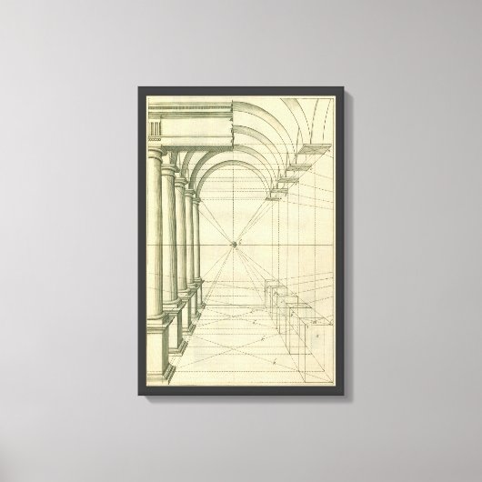 Toile Architecture Ancienne, Arches Colonnes Perspective (Recto)