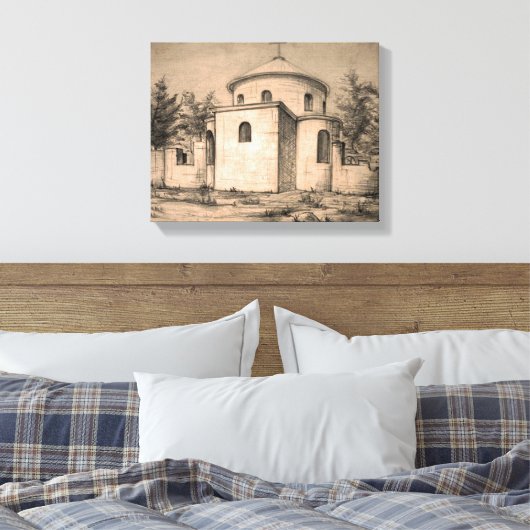 Toile Architecture Ancienne église orthodoxe Dessin des  (Insitu(Chambre))