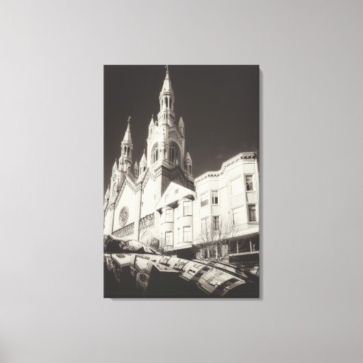Toile Architecture d'église en noir et blanc (Recto)