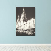 Toile Architecture d'église en noir et blanc (Insitu (Plancher de Bois))