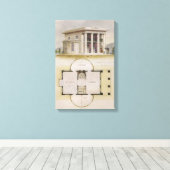 Toile Architecture vintage, plan d'étage et villa grecqu (Insitu (Plancher de Bois))