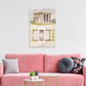 Toile Architecture vintage, plan d'étage et villa grecqu (Insitu(Salon))
