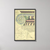 Toile Architecture Vintage ; Volute de chapiteau par Vig (Recto)
