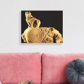 Toile Archivage de grès Buff avec griffin, Sanchi, MP (Insitu(Salon))