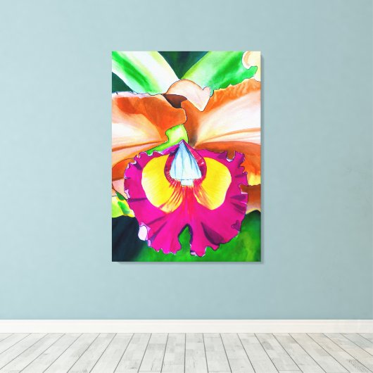 Toile Ardoise à fleurs colorées (Insitu (Plancher de Bois))