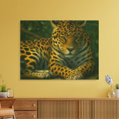 Toile Ardoise dorée - Leopard reposant en feuillage (Insitu(Salon))