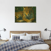 Toile Ardoise dorée - Leopard reposant en feuillage (Insitu(Chambre))