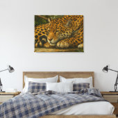 Toile Ardoise dorée - Leopard reposant en feuillage (Insitu(Chambre))