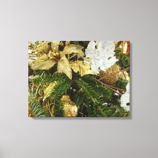 Toile Argent et or Noël Arbre II (Recto)