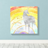Toile Argent Unicorn Arc-en-ciel (Insitu (Plancher de Bois))