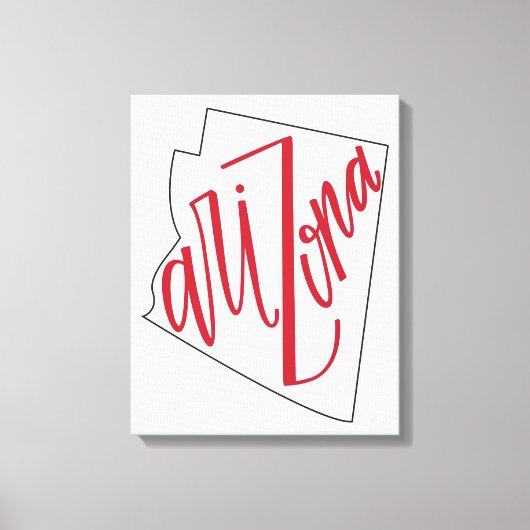 Toile Arizona | Design de typographie d'État (Recto)