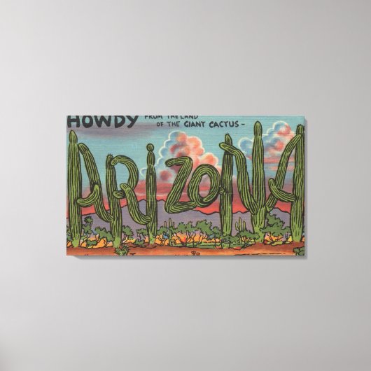 Toile Arizona - Howdy de Arizona à Cactus Font (Recto)