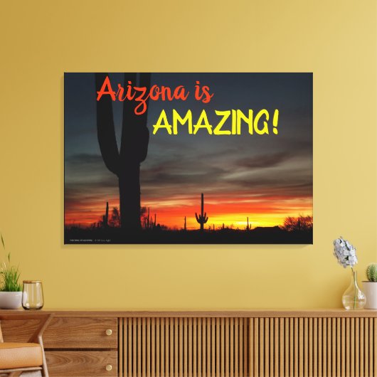 Toile "Arizona is Amazing !" Cactus Sunset Sonoran (Insitu(Salon))