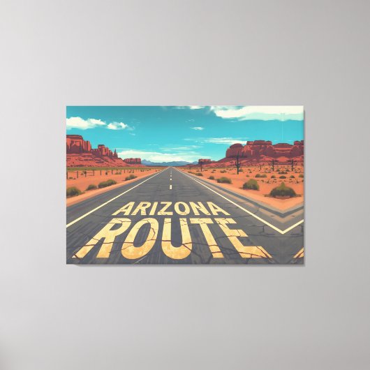 Toile Arizona Route Desert Road Graphic Art (Recto)