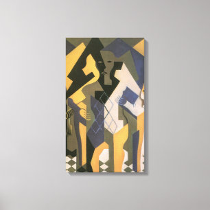 Toile Arlequin à une table de Juan Gris, Cubisme Vintage