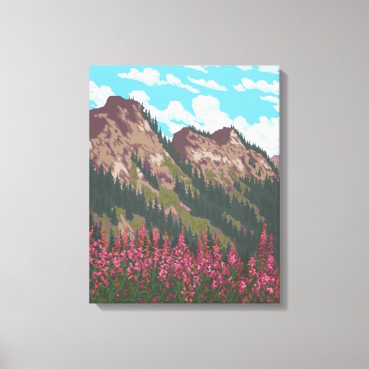 Toile Armes à feu et montagnes - Wrangell, Alaska (Recto)