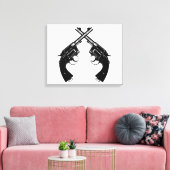 Toile Armes à feu Vintages en noir (Insitu(Salon))