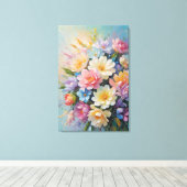 Toile Arrangement de fleurs peint (Insitu (Plancher de Bois))