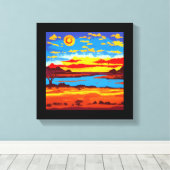 Toile Arrière - plan Abstrait du désert #4 (Insitu (Plancher de Bois))