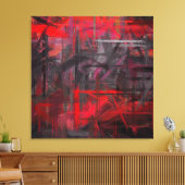 Toile Arrière - plan Abstrait peint en rouge et noir (Insitu(Salon))