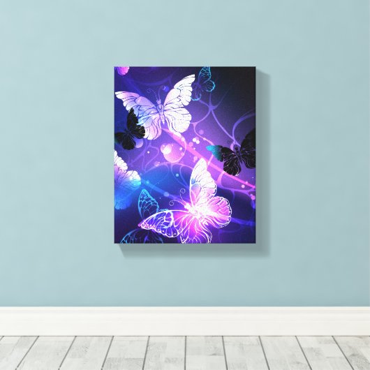 Toile Arrière - plan avec papillons de nuit (Insitu (Plancher de Bois))