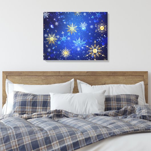 Toile Arrière - plan Bleu XMAS avec des flocons de neige (Insitu(Chambre))