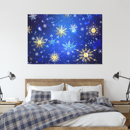Toile Arrière - plan Bleu XMAS avec des flocons de neige (Insitu(Chambre))