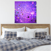 Toile Arrière - plan de feuille violet avec étoiles (Insitu(Chambre))