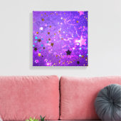 Toile Arrière - plan de feuille violet avec étoiles (Insitu(Salon))