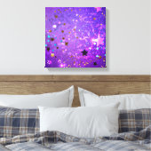 Toile Arrière - plan de feuille violet avec étoiles (Insitu(Chambre))