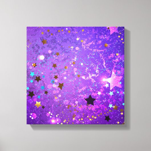 Toile Arrière - plan de feuille violet avec étoiles (Recto)