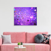 Toile Arrière - plan de feuille violet avec étoiles (Insitu(Salon))