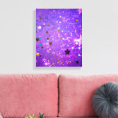 Toile Arrière - plan de feuille violet avec étoiles (Insitu(Salon))