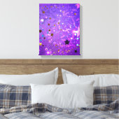 Toile Arrière - plan de feuille violet avec étoiles (Insitu(Chambre))