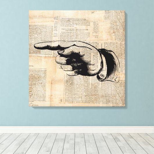 Toile Arrière - plan de journal classique Pointing Finge (Insitu (Plancher de Bois))