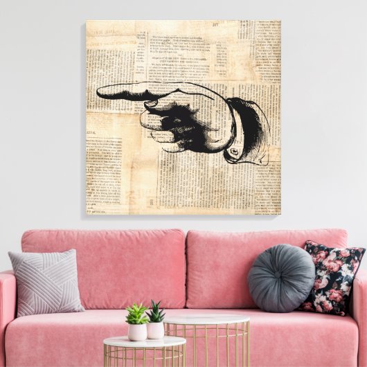 Toile Arrière - plan de journal classique Pointing Finge (Insitu(Salon))