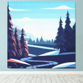 Toile Arrière - plan de la collection d'hiver (Insitu (Plancher de Bois))