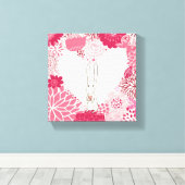 Toile Arrière - plan floral romantique avec lapin mignon (Insitu (Plancher de Bois))