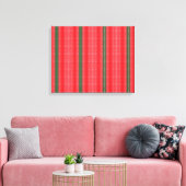 Toile arrière - plan rayé rouge et vert (Insitu(Salon))