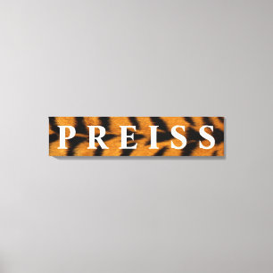 Toile Arrière - plan Tiger Prénom/Famille/Nom