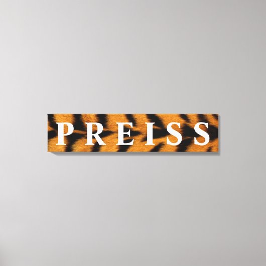 Toile Arrière - plan Tiger Prénom/Famille/Nom (Recto)