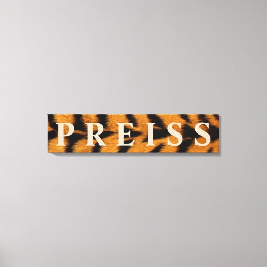 Toile Arrière - plan Tiger Prénom/Famille/Nom (Recto)