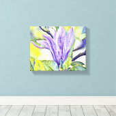 Toile Arrière-plan vert de fleur de magnolia violet (Insitu (Plancher de Bois))