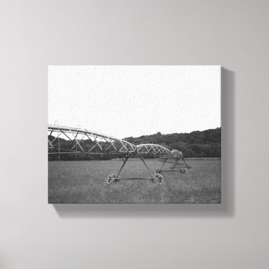 Toile Arroseur d'irrigation de ferme noir et blanc 8x10 (Recto)
