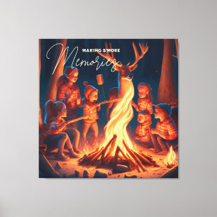 Toile Art à thème de camping Faire des S'mores