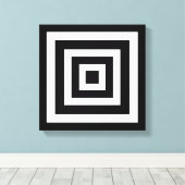 Toile Art Abstrait avec Carrés en noir et blanc (Insitu (Plancher de Bois))