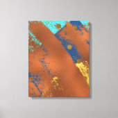 Toile Art Abstrait Bleu Cuivre Or (Recto)